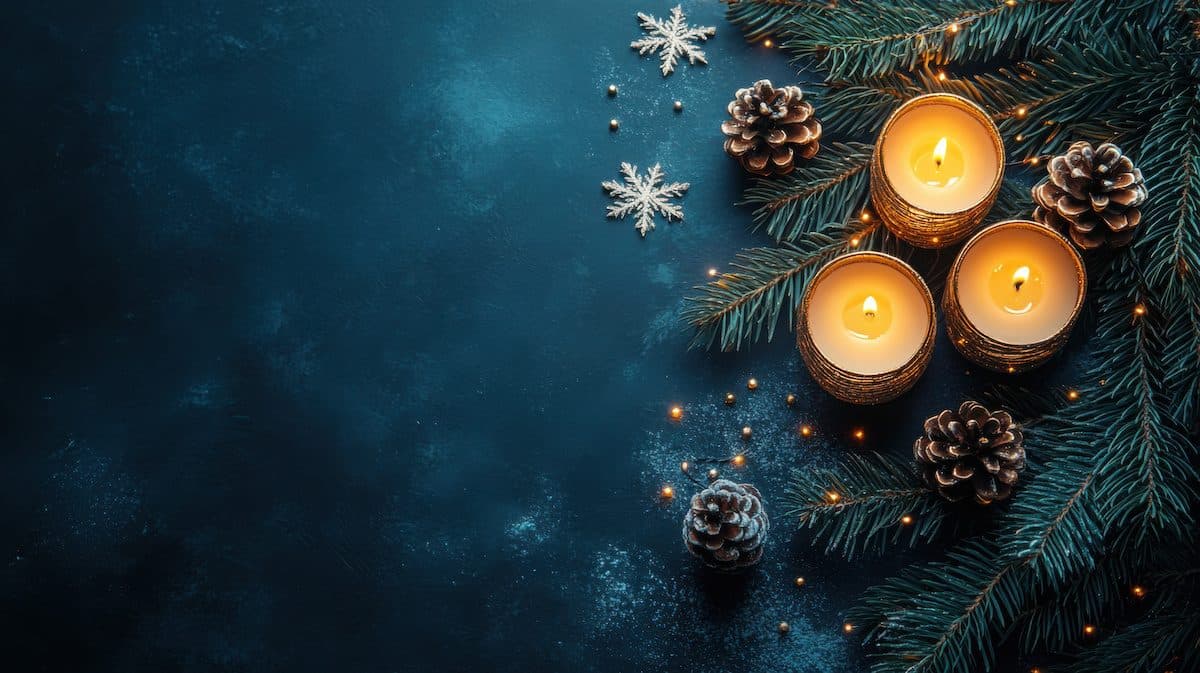 A lit candle beside a window on a winter evening, a quiet moment of remembrance